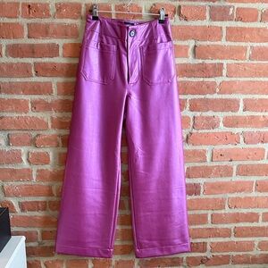 Maeve Anthropologie Faux Leather Pink Pants